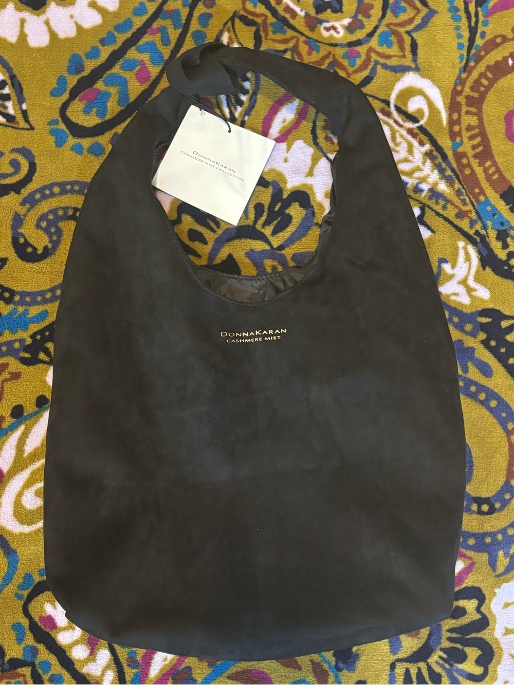Donna Karan Black Suede Hobo Bag - Cashmere Mist